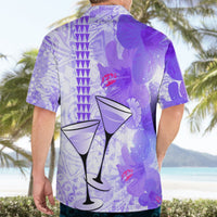 Hawaiian Cocktail Valentine Day Hawaiian Shirt Hibiscus Kakau Pattern Purple Version LT03 - Polynesian Pride