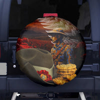 Slouch Hat and Biscuits ANZAC Spare Tire Cover with Soldier Silver Fern LT03 - Polynesian Pride