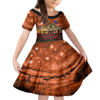 The Rising Sun Badge ANZAC Family Matching Short Sleeve Bodycon Dress and Hawaiian Shirt Last Post Field of Poppy Starry Night Style LT03 Daughter's Dress Black - Polynesian Pride