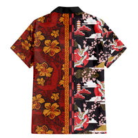 Japanese Culture Hawaii Style Family Matching Mermaid Dress and Hawaiian Shirt Hawaiian Tribal and Japanese Pattern Together Culture LT03 - Polynesian Pride