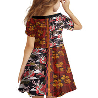 Japanese Culture Hawaii Style Family Matching Summer Maxi Dress and Hawaiian Shirt Hawaiian Tribal and Japanese Pattern Together Culture LT03 - Polynesian Pride