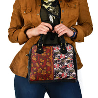 Pan-Pacific Festival Shoulder Handbag Hawaiian Tribal and Japanese Pattern Together Culture