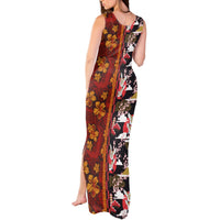 Japanese Culture Hawaii Style Tank Maxi Dress Hawaiian Tribal and Japanese Pattern Together Culture LT03 - Polynesian Pride