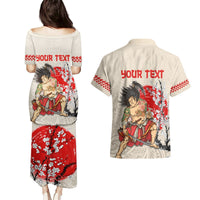 Personalised Japanese Culture Hawaii Style Couples Matching Puletasi and Hawaiian Shirt Japanese Samurai with Hawaiian Pattern LT03 - Polynesian Pride
