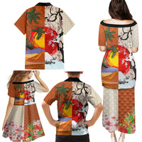Japanese Culture Hawaii Style Family Matching Puletasi and Hawaiian Shirt Mauna Kea and Fuji Mountains LT03 - Polynesian Pride