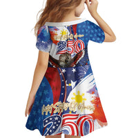 Philippines and United States Semiquincentennial Family Matching Long Sleeve Bodycon Dress and Hawaiian Shirt Eagle and National Flag Style LT03 - Polynesian Pride