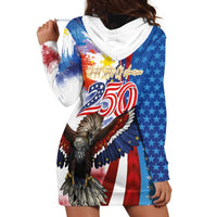 Philippines and United States Semiquincentennial Hoodie Dress Eagle and National Flag Style