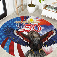 Philippines and United States Semiquincentennial Round Carpet Eagle and National Flag Style