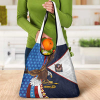 American Samoa and United States Semiquincentennial Grocery Bag Bald Eagle with National Flag Style