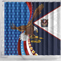 American Samoa and United States Semiquincentennial Shower Curtain Bald Eagle with National Flag Style