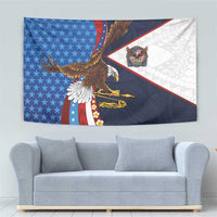 American Samoa and United States Semiquincentennial Tapestry Bald Eagle with National Flag Style