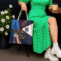 American Samoa and United States Semiquincentennial Tote Bag Bald Eagle with National Flag Style