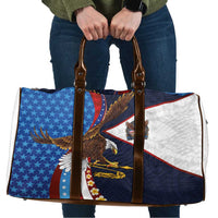 American Samoa and United States Semiquincentennial Travel Bag Bald Eagle with National Flag Style
