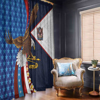 American Samoa and United States Semiquincentennial Window Curtain Bald Eagle with National Flag Style