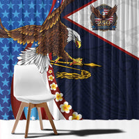 American Samoa and United States Semiquincentennial Window Curtain Bald Eagle with National Flag Style