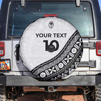 Custom Fijian Rugby Spare Tire Cover Tapa Pattern and Palm Tree Tribal