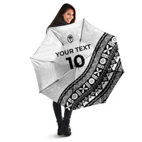 Custom Fijian Rugby Umbrella Tapa Pattern and Palm Tree Tribal