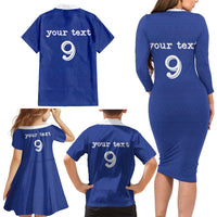 Custom Fijian Football Family Matching Long Sleeve Bodycon Dress and Hawaiian Shirt Tapa Pattern and Shark Tribal LT03 - Polynesian Pride