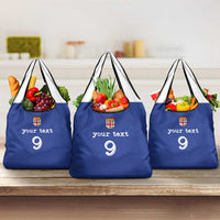 Custom Fijian Football Grocery Bag Tapa Pattern and Shark Tribal