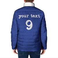 Custom Fijian Football Padded Jacket Tapa Pattern and Shark Tribal