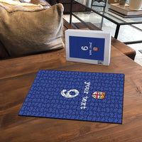 Custom Fijian Football Puzzle Tapa Pattern and Shark Tribal