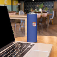 Custom Fijian Football Skinny Tumbler Tapa Pattern and Shark Tribal