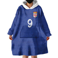Custom Fijian Football Wearable Blanket Hoodie Tapa Pattern and Shark Tribal