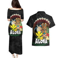 Aloha Hawaii Couples Matching Puletasi and Hawaiian Shirt Kanaka Maoli with Polynesian Spiral Plumeria LT03 - Polynesian Pride