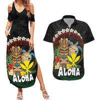 Aloha Hawaii Couples Matching Summer Maxi Dress and Hawaiian Shirt Kanaka Maoli with Polynesian Spiral Plumeria LT03 Black - Polynesian Pride