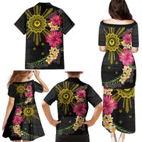 Hawaii and Philippines Together Family Matching Puletasi and Hawaiian Shirt Hibiscus Flower and Sun Badge Polynesian Pattern Coloful LT03 - Polynesian Pride