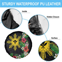 Tropical Hawaii and Philippines Spare Tire Cover Kanaka Maoli and Sun Badge Batok Tattoo Colorful LT03 - Polynesian Pride