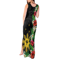 Tropical Hawaii and Philippines Tank Maxi Dress Kanaka Maoli and Sun Badge Batok Tattoo Colorful LT03 - Polynesian Pride