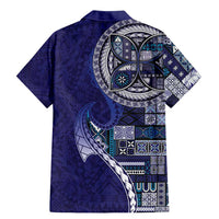 Samoan Siapo Art Tattoo Polynesian Pattern Family Matching Mermaid Dress and Hawaiian Shirt Navy Color LT03 - Polynesian Pride