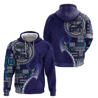 Samoan Siapo Art Tattoo Polynesian Pattern Hoodie Navy Color - Polynesian Pride