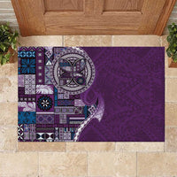 Samoan Siapo Art Tattoo Polynesian Pattern Rubber Doormat Purple Color - Polynesian Pride