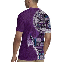 Samoan Siapo Art Tattoo Polynesian Pattern Rugby Jersey Purple Color LT03 - Polynesian Pride