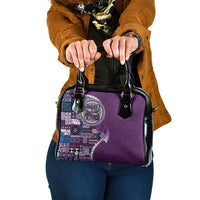 Samoan Siapo Art Tattoo Polynesian Pattern Shoulder Handbag Purple Color - Polynesian Pride