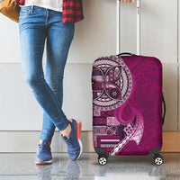 Samoan Siapo Art Tattoo Polynesian Pattern Luggage Cover Pink Color - Polynesian Pride