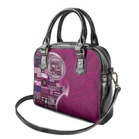 Samoan Siapo Art Tattoo Polynesian Pattern Shoulder Handbag Pink Color - Polynesian Pride