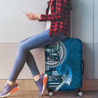 Samoan Siapo Art Tattoo Polynesian Pattern Luggage Cover Teal Color - Polynesian Pride