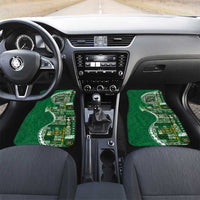 Samoan Siapo Art Tattoo Polynesian Pattern Car Mats Green Color - Polynesian Pride