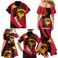 Papua New Guinea Mask Festival Family Matching Mermaid Dress and Hawaiian Shirt Papua Niugini Tribe Mask Melanesian Pattern LT03 - Polynesian Pride
