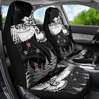 New Zealand Kea Bird Car Seat Cover Maori Tattoo and Silver Fern Black Color LT03 - Polynesian Pride