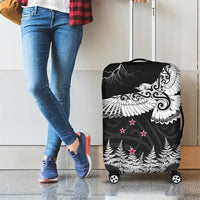 New Zealand Kea Bird Luggage Cover Maori Tattoo and Silver Fern Black Color LT03 - Polynesian Pride