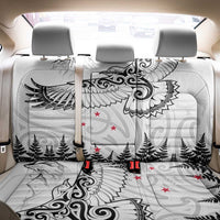 New Zealand Kea Bird Back Car Seat Cover Maori Tattoo and Silver Fern White Color LT03 - Polynesian Pride