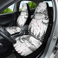 New Zealand Kea Bird Car Seat Cover Maori Tattoo and Silver Fern White Color LT03 - Polynesian Pride