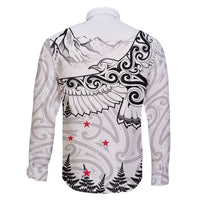 New Zealand Kea Bird Family Matching Puletasi and Hawaiian Shirt Maori Tattoo and Silver Fern White Color LT03 - Polynesian Pride