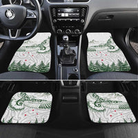 New Zealand Kea Bird Car Mats Maori Tattoo and Silver Fern Green Color LT03 Set 4pcs White - Polynesian Pride