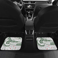 New Zealand Kea Bird Car Mats Maori Tattoo and Silver Fern Green Color LT03 Set 2pcs - Back White - Polynesian Pride