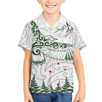 New Zealand Kea Bird Hawaiian Shirt Maori Tattoo and Silver Fern Green Color LT03 - Polynesian Pride